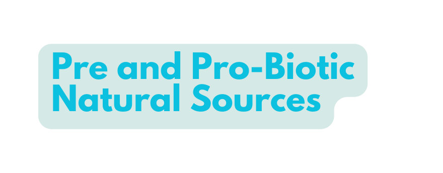 Pre and Pro Biotic Natural Sources